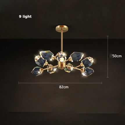 DecorBites™ Crystal Copper Round Chandelier: Elegant LED Suspension Lamp for Dinning Room