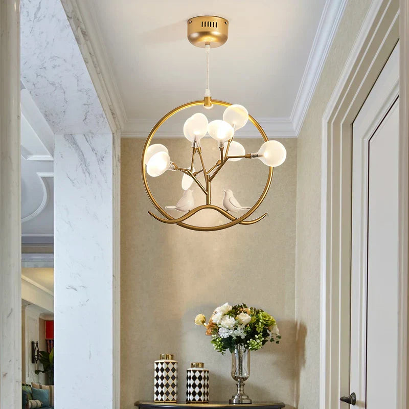 DecorBites™ Gold Glass Ball Chandelier Nordic Design for Home Dining Kitchen Restaurant Hallway