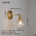 DecorBites™ Japanese Copper Glass Wall Lights Modern LED Sconce for Bedroom Stair Mirror