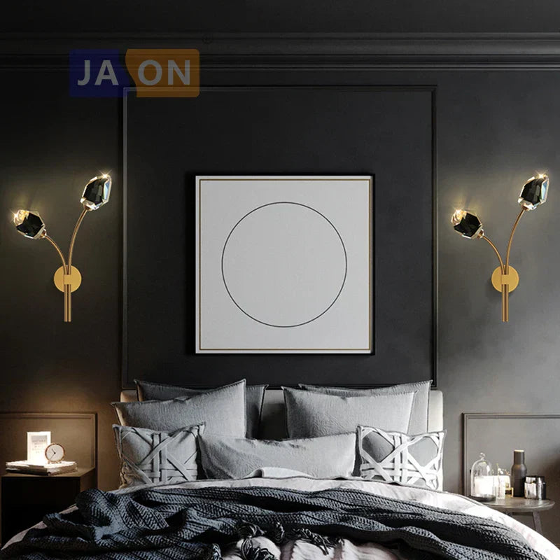 DecorBites™ Crystal Stone Designer LED Wall Sconce for Bedroom and Corridor