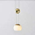 DecorBites™ JOJO Modern LED Glass Pendant Lamp, Adjustable Height, Gold Nightstand Light