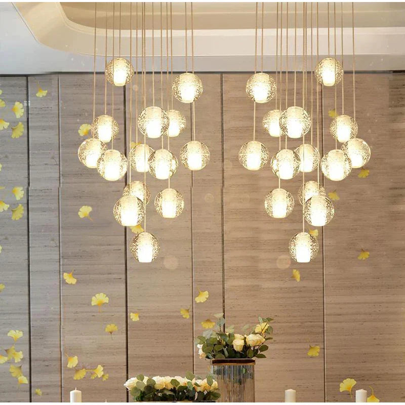 DecorBites™ Crystal LED Chandelier: Modern Luxury Pendant Lights for Staircase, Bedroom, and Living Room