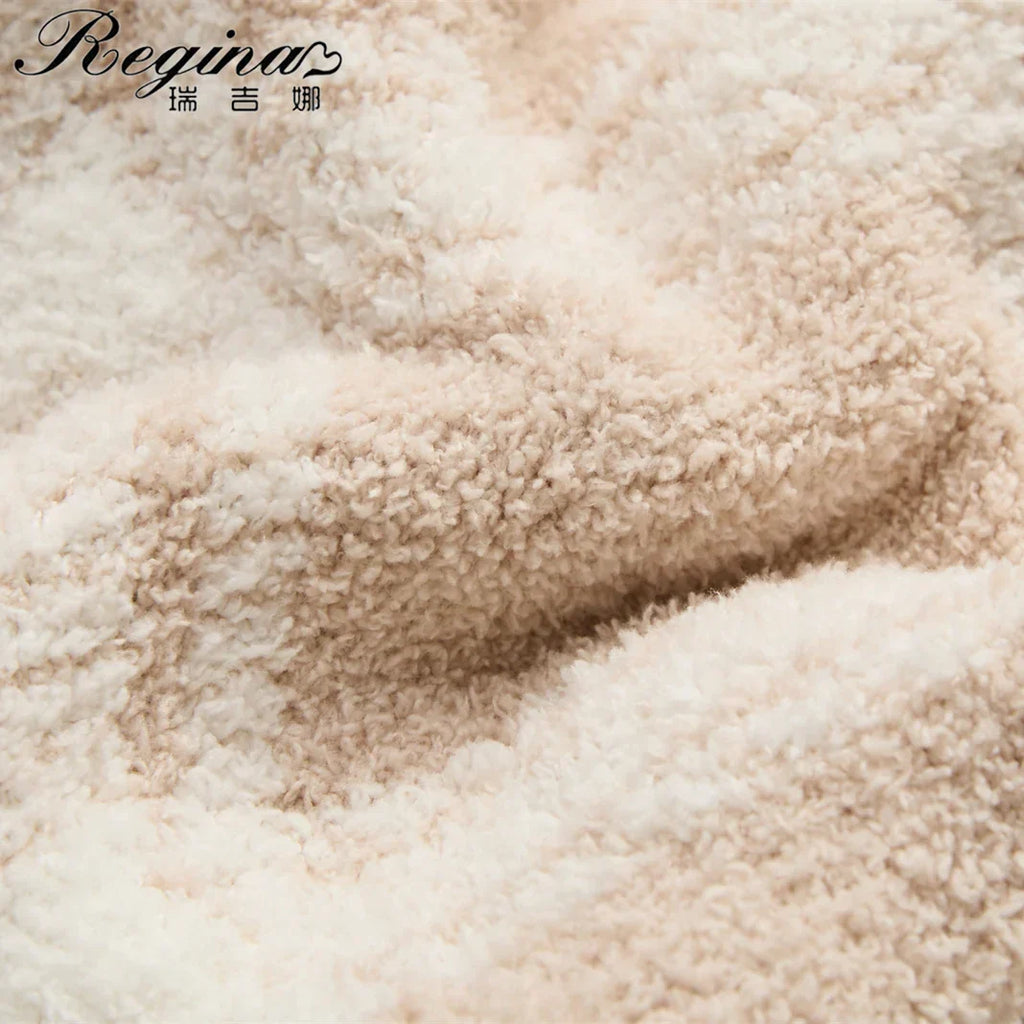 DecorBites™ Fluffy Stripe Plaid Blanket: Cozy Microfiber Home Decoration