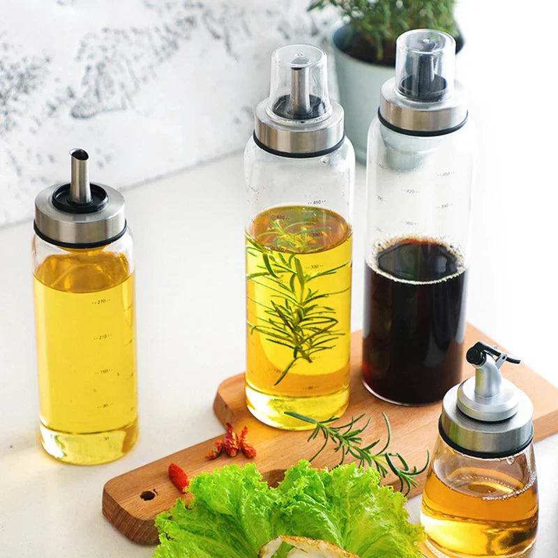 DecorBites™ Glass Seasoning Storage Bottle: Durable Leak-Proof Kitchen Jar for Oil, Soy Sauce, Vinegar