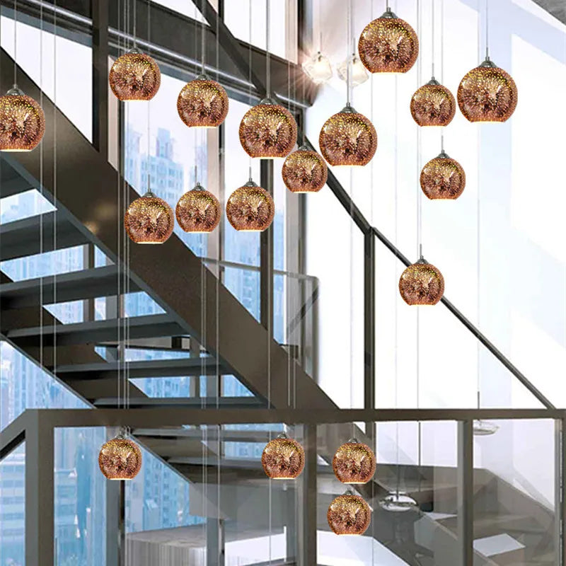 DecorBites™ Glass Ball LED Pendant Light Fixture for Stylish Indoor Decor