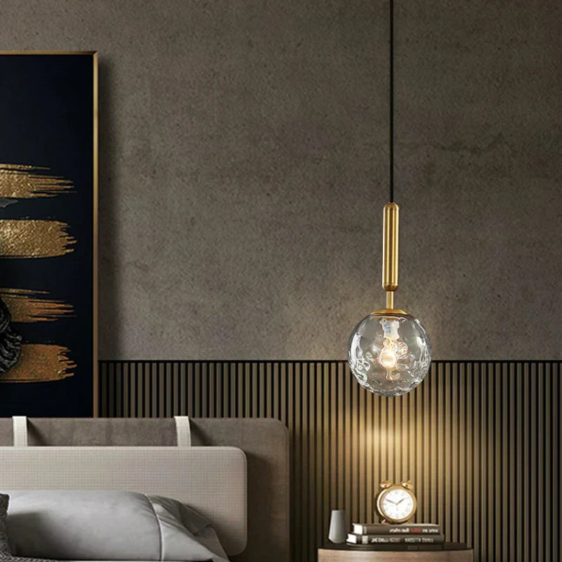 DecorBites™ Glass Planet Pendant Light: Modern LED Nordic Hanging Lamp for Living Bedroom Susp...
