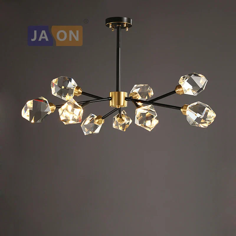 DecorBites™ Crystal Copper Chandelier Lighting for Dinning Room