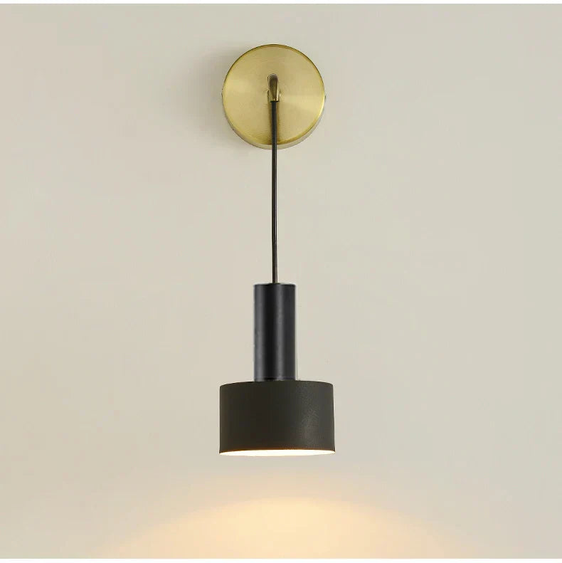 Modern brass wall lamp living room minimalist cylindrical sconce