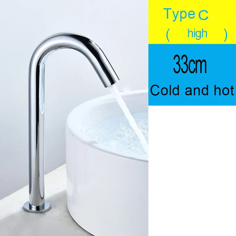 DecorBites™ Black Sensor Faucet Bathroom Sink Deck Mount Automatic Basin Faucet