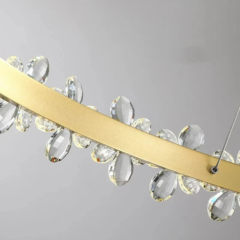 DecorBites™ Crystal LED Chandelier: Luxury Lighting for Living, Dining, Kitchen - Elegant Iron & Aluminum Design