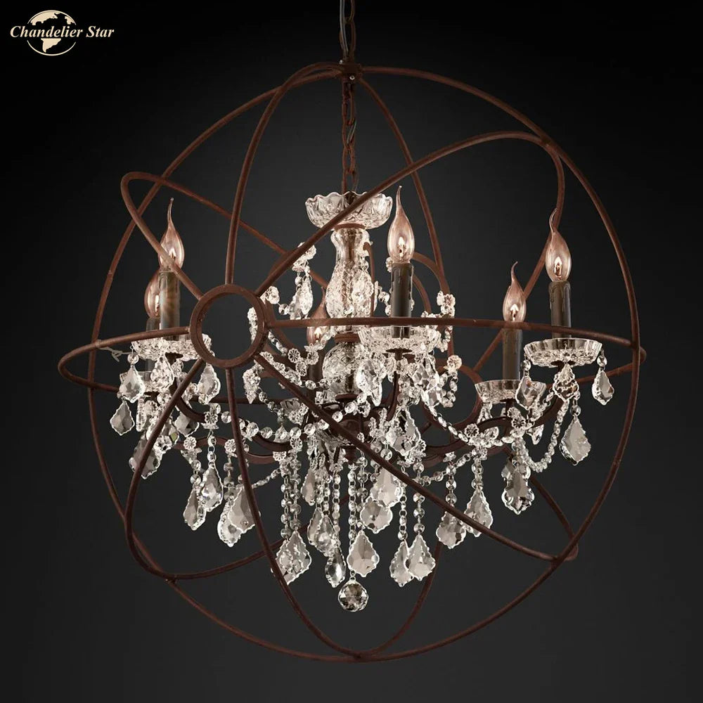 DecorBites™ Crystal LED Chandelier: Contemporary Orb Pendant Light for Home Decor