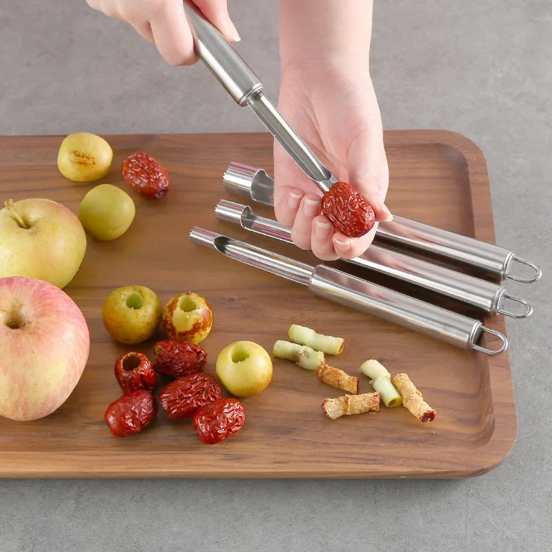 DecorBites™ Fruit Core Remover Slicer Knife, Stainless Steel Apple Pear Date Twister