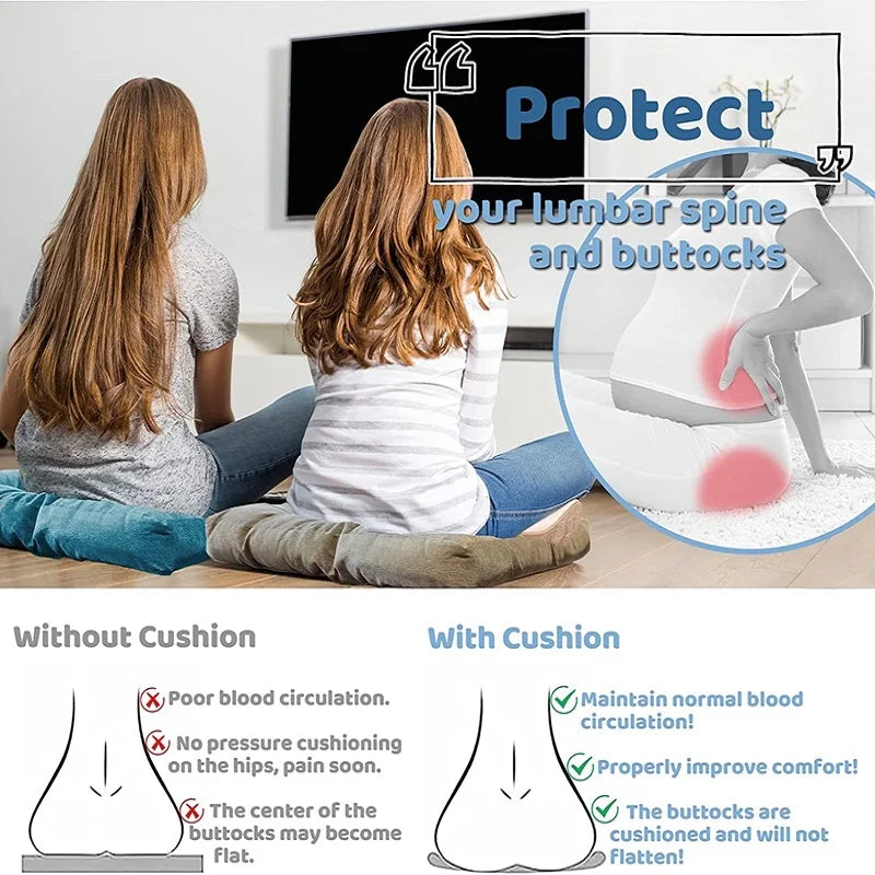 DecorBites™ Inyahome Square Floor Pillow Thick Cushion for Meditation, Yoga, Outdoor, Office