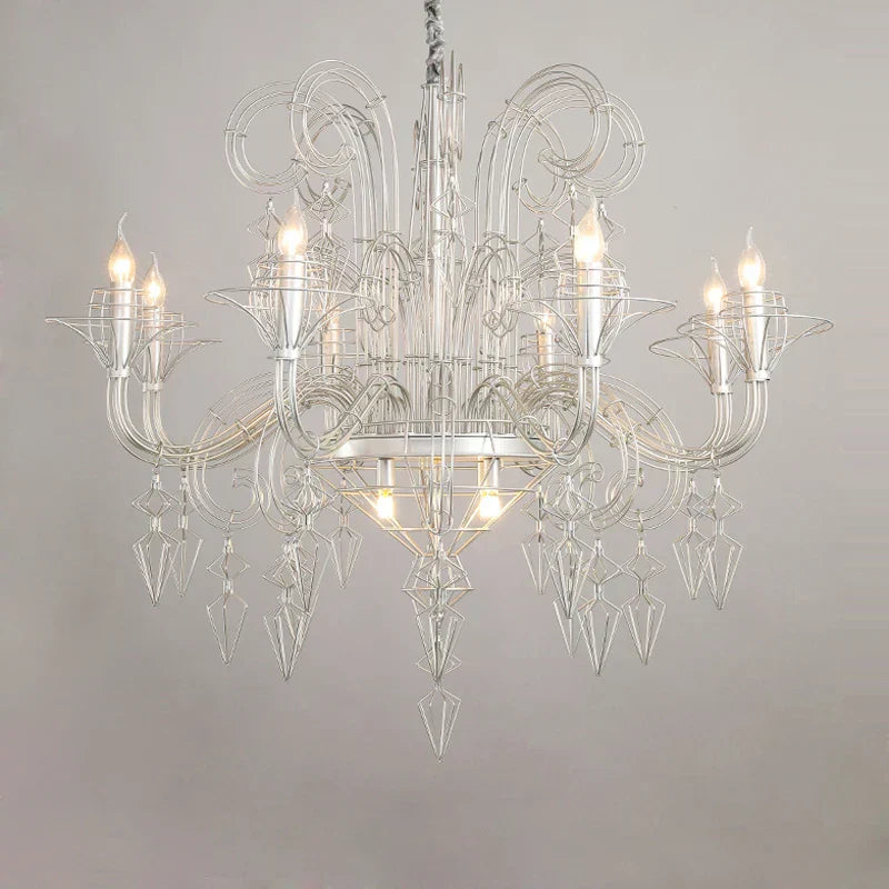 DecorBites™ Baroque Designer LED Chandelier Lighting in Gold Silver Black Iron