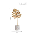 DecorBites™ Gold Leaf Decorations on Marble Base - Creative Metal Crafts for Home Decor