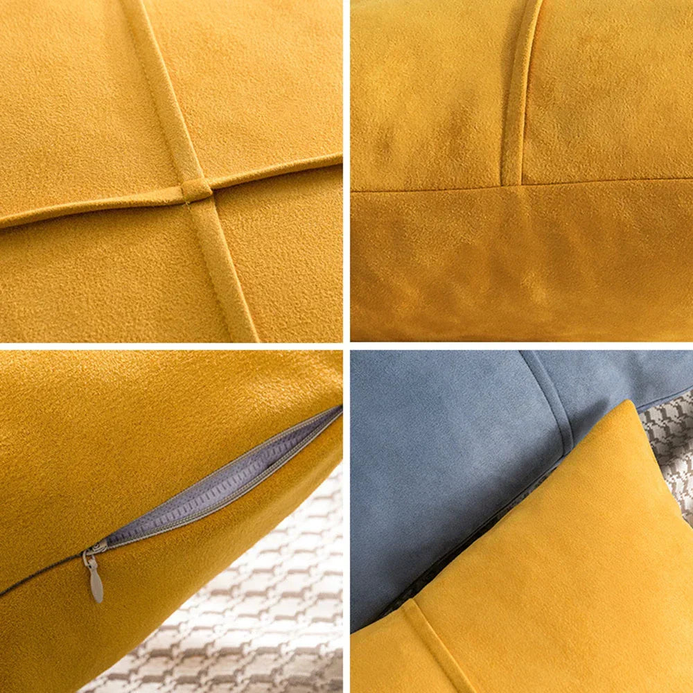 DecorBites™ Cross Faux Suede Throw Pillow Cover for Car Couch Sofa Bed Home Decor
