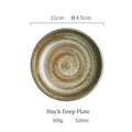 DecorBites™ Japanese Style Handmade Stoneware Dinnerware Set - Round Plates and Bowls