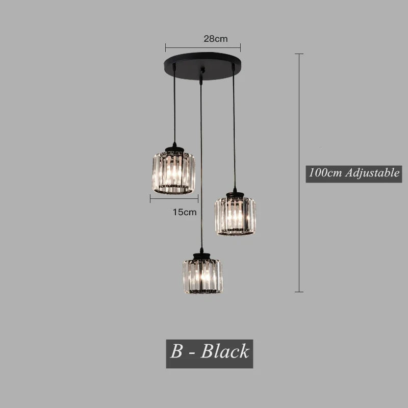 DecorBites™ Crystal LED Pendant Chandelier for Dining Living Room Decor