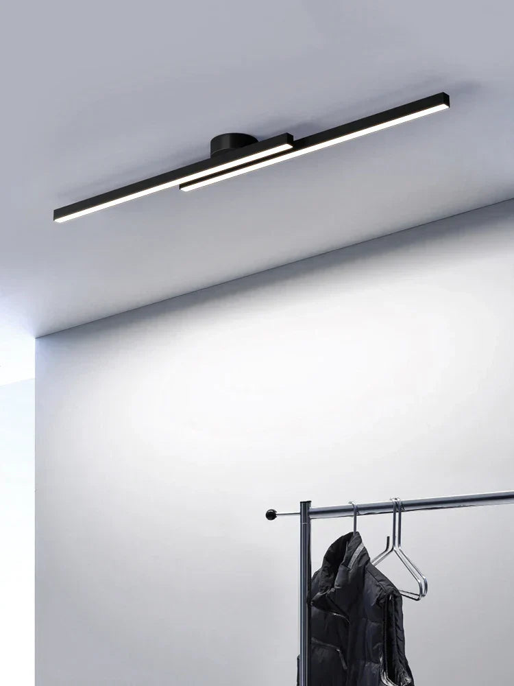 Modern black linear nordic ceiling lamp for living room