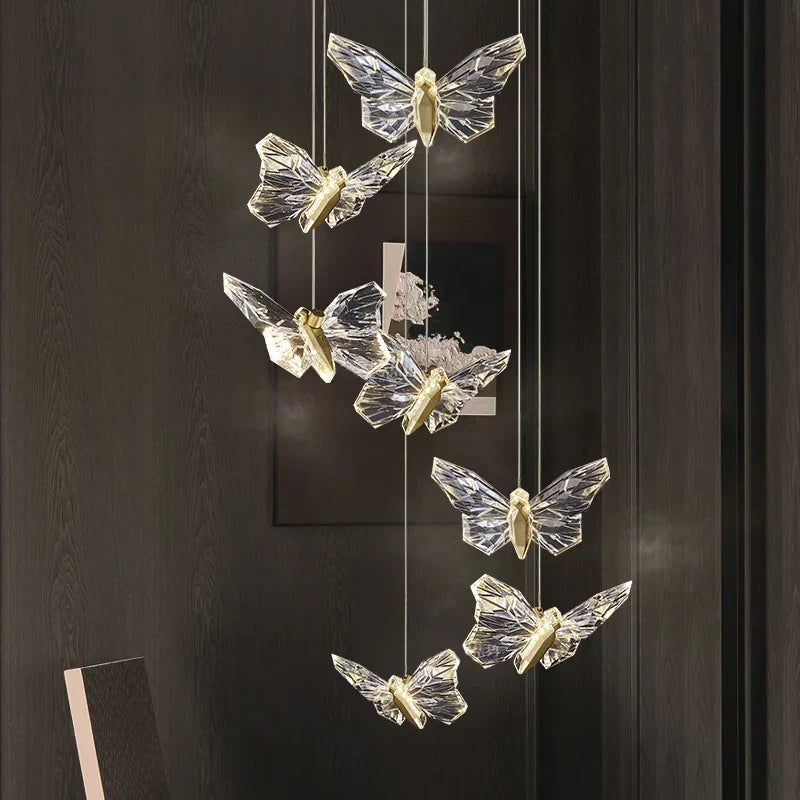 DecorBites™ Crystal Butterfly Pendant Lamps LED Lighting for Home Decor and Luxury Ambiance