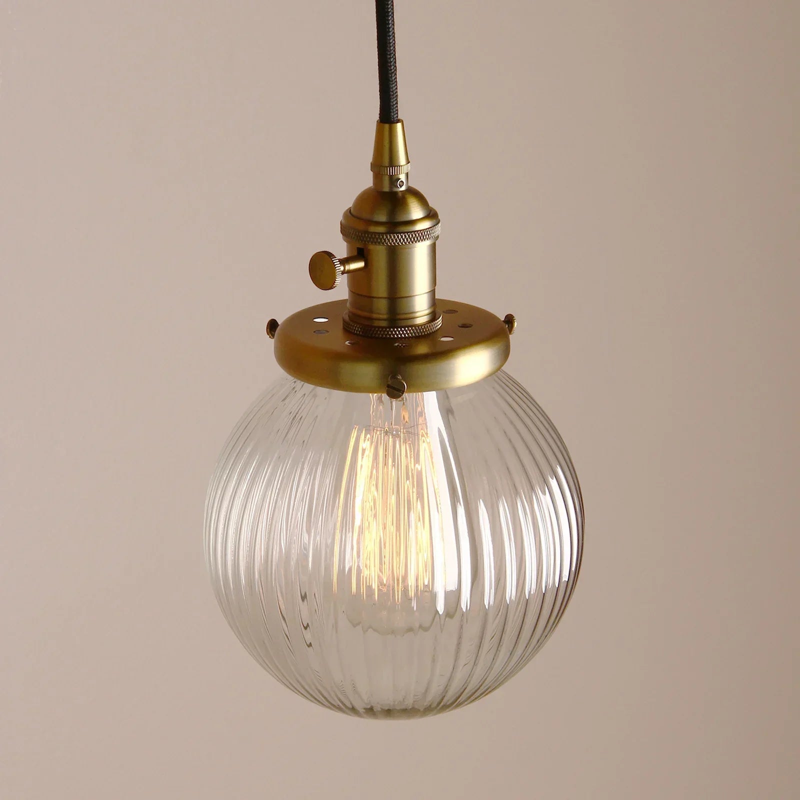 DecorBites™ Clear Glass Globe Pendant Lights E27 Hanglamp for Living Room Loft