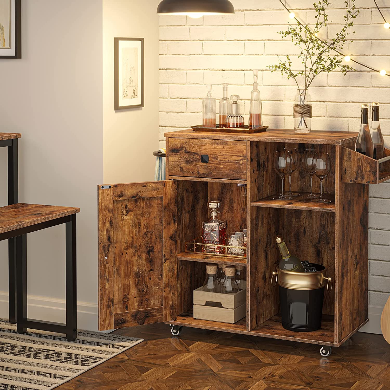 Kitchen Island, Kitchen Storage Cabinet with Drawer