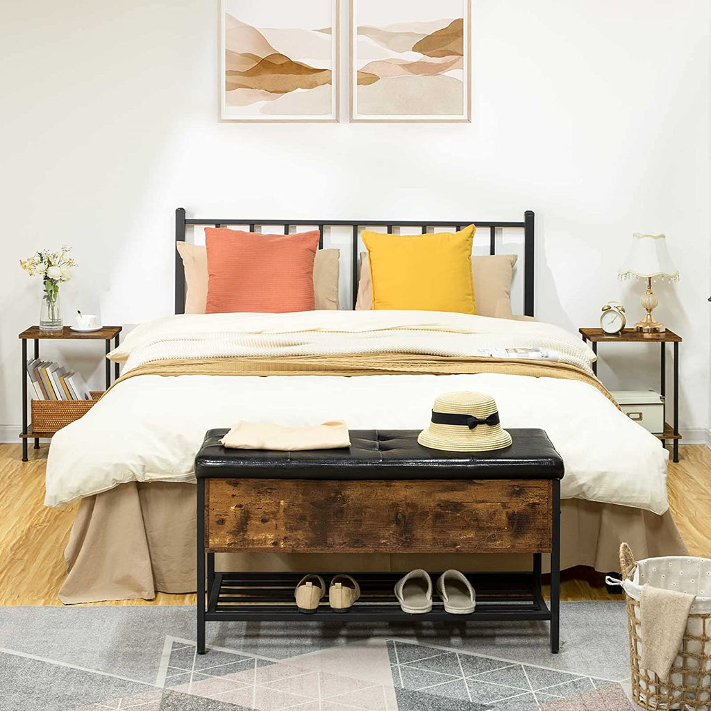 End Tables Set of 2, Nightstand with 2-Layer Storage Shelves, Side Table