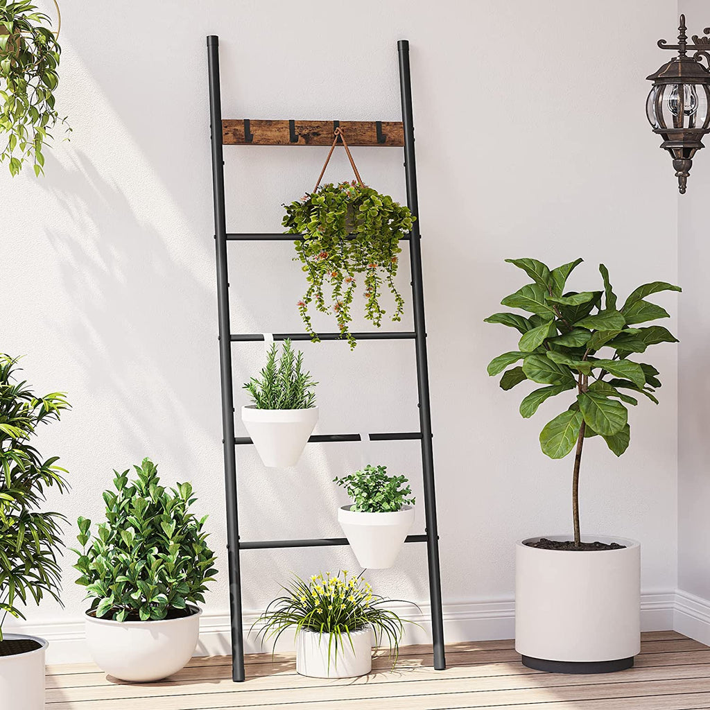 Blanket Ladder, 5-Tier Towel Ladder Shelf, Decorative Ladder, Towel Rack