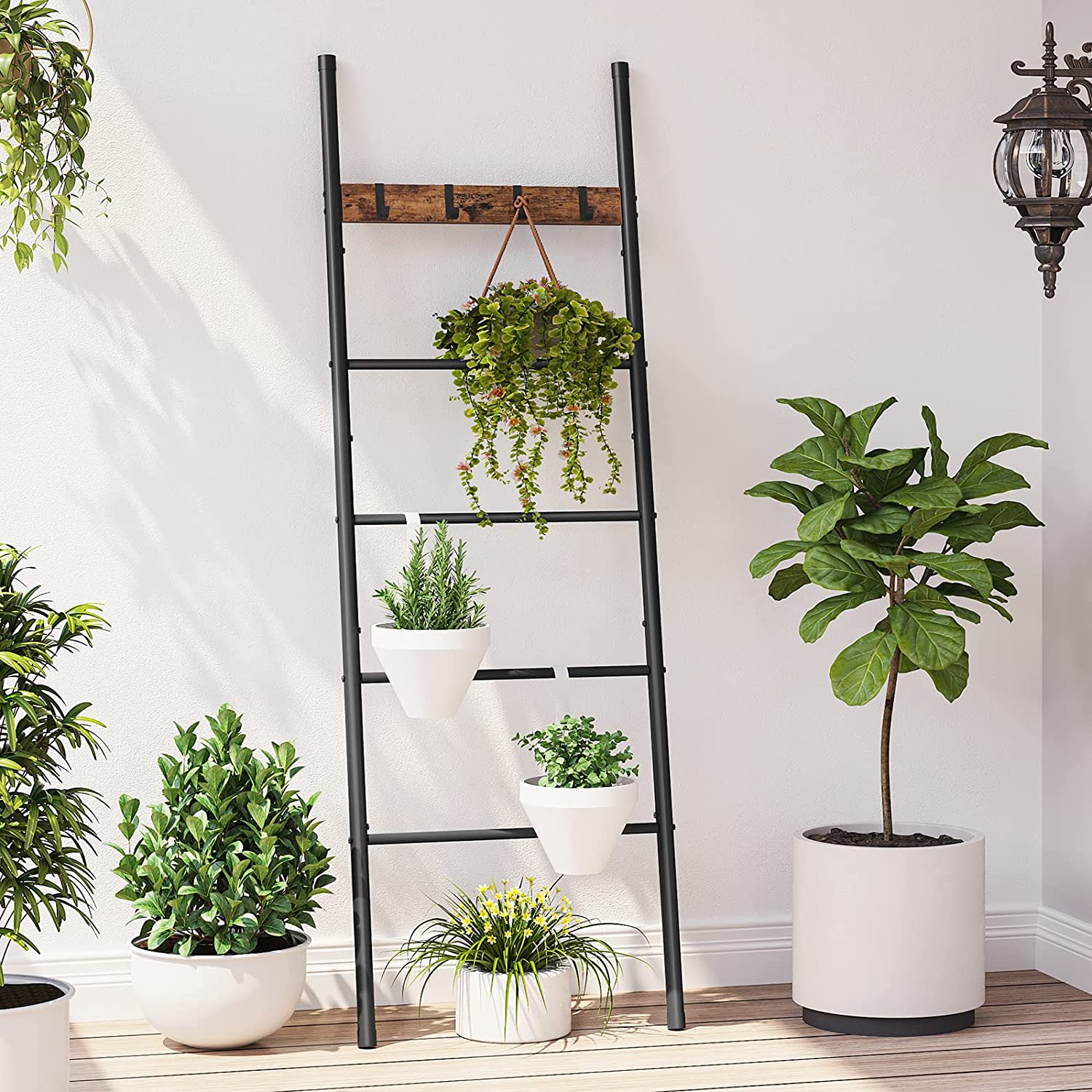 Blanket Ladder, 5-Tier Towel Ladder Shelf, Decorative Ladder, Towel Rack