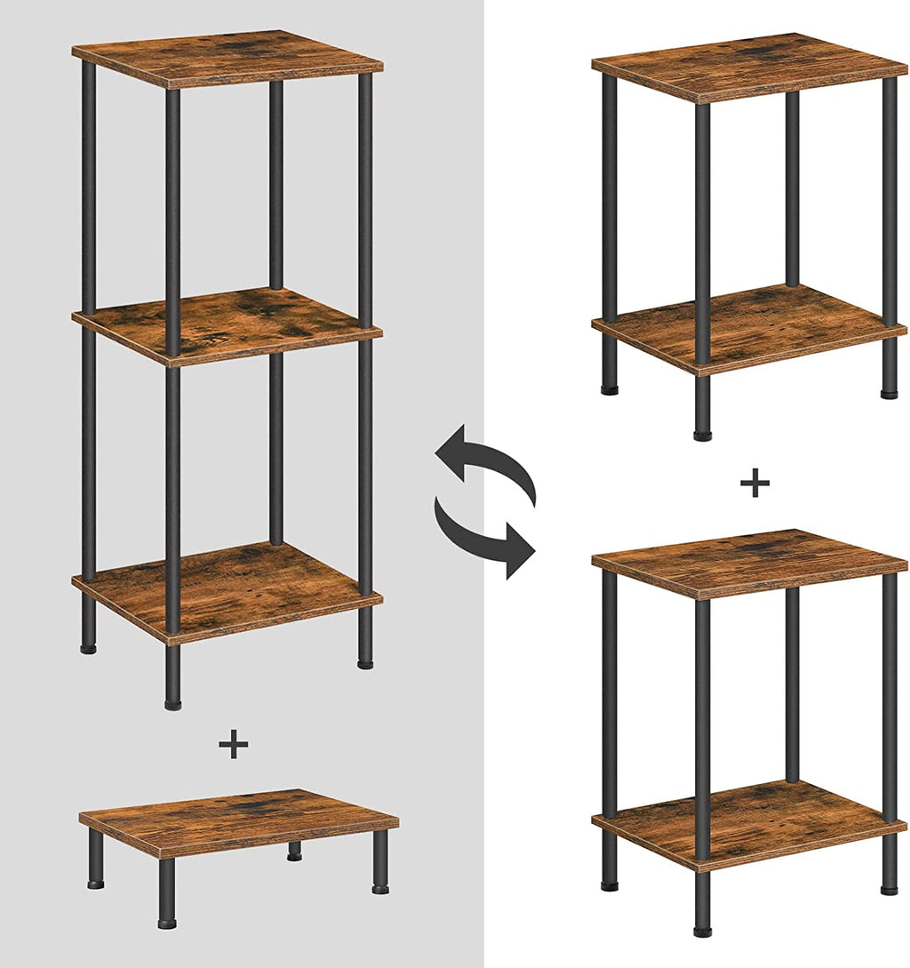 End Tables Set of 2, Nightstand with 2-Layer Storage Shelves, Side Table