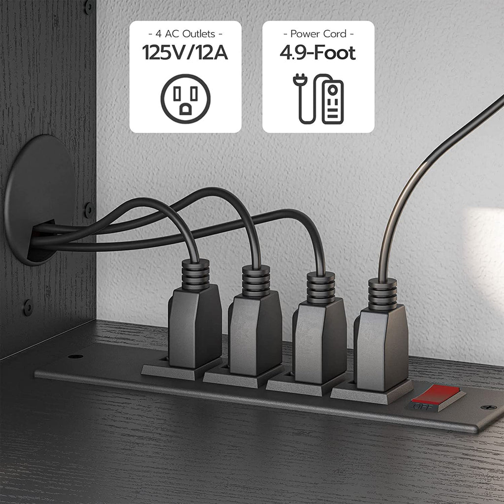 Floating TV Stand, TV Shelf with Power Outlet, Wall Mounted Media Console with Doors