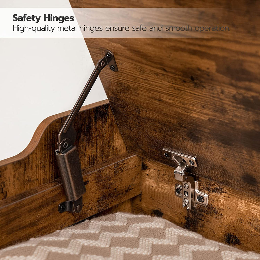 Storage Chest, Storage Bench with Safety Hinge, Retro Storage Organizer