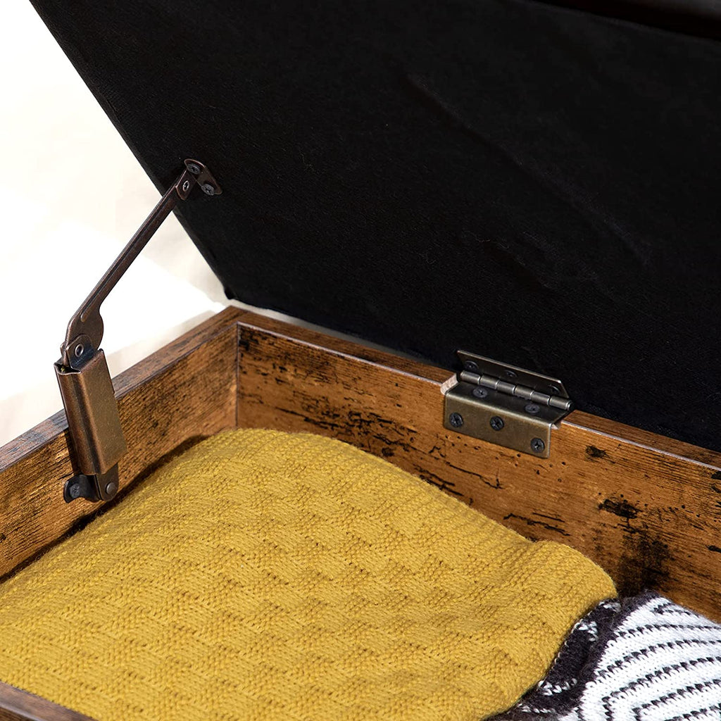 Storage Bench with Storage, Entryway Bench with Leather Seat, Flip Top Storage Chest