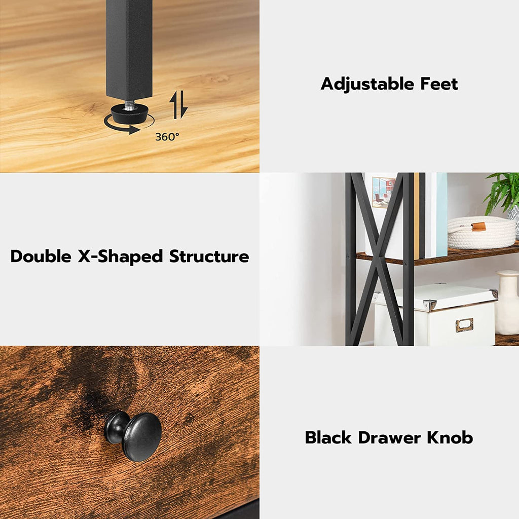 Console Table with Outlets and USB Ports, Narrow Entryway Table with Drawer