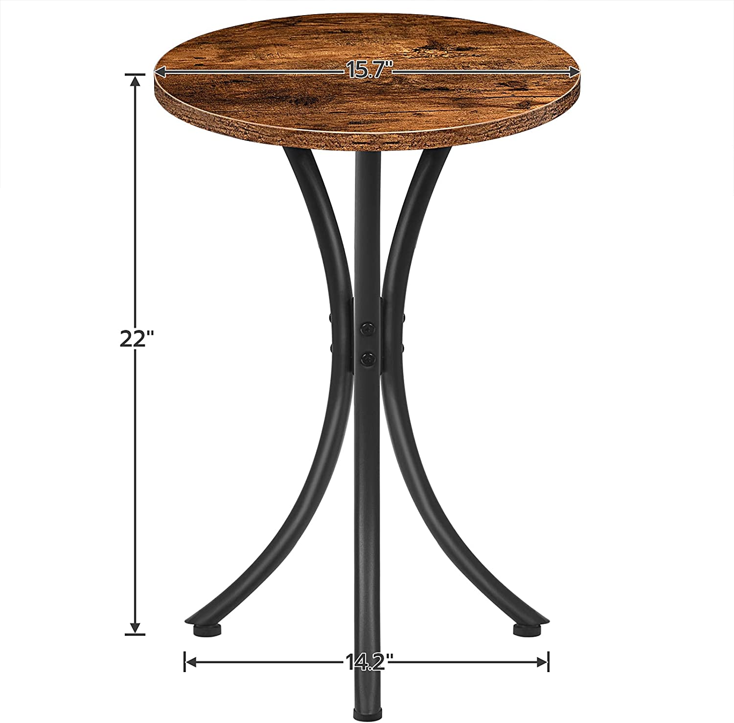 Side Tables, Set of 2 Round End Table, Industrial Sofa Couch Table
