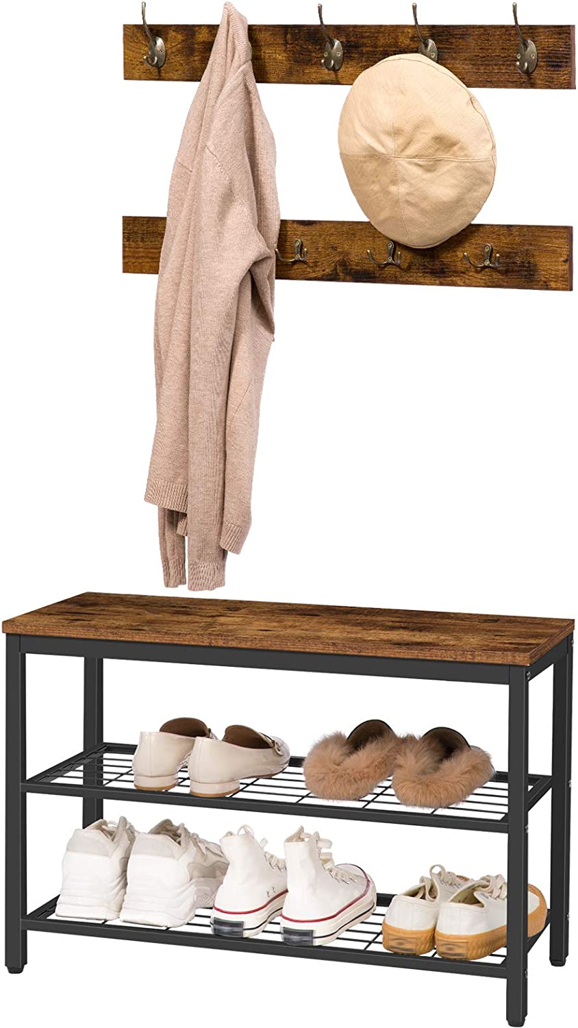 Coat Rack Shoe Bench Set, Entryway Shoe Rack