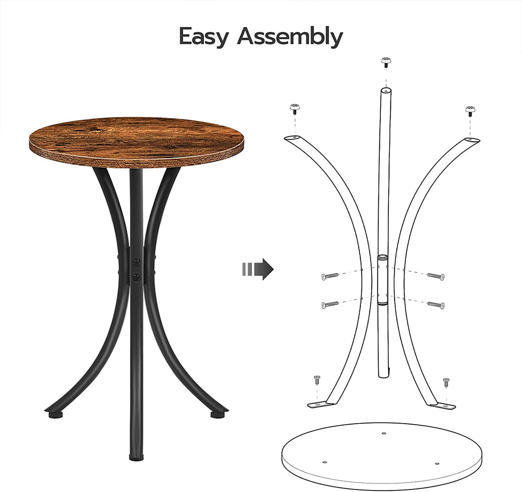 Side Tables, Set of 2 Round End Table, Industrial Sofa Couch Table