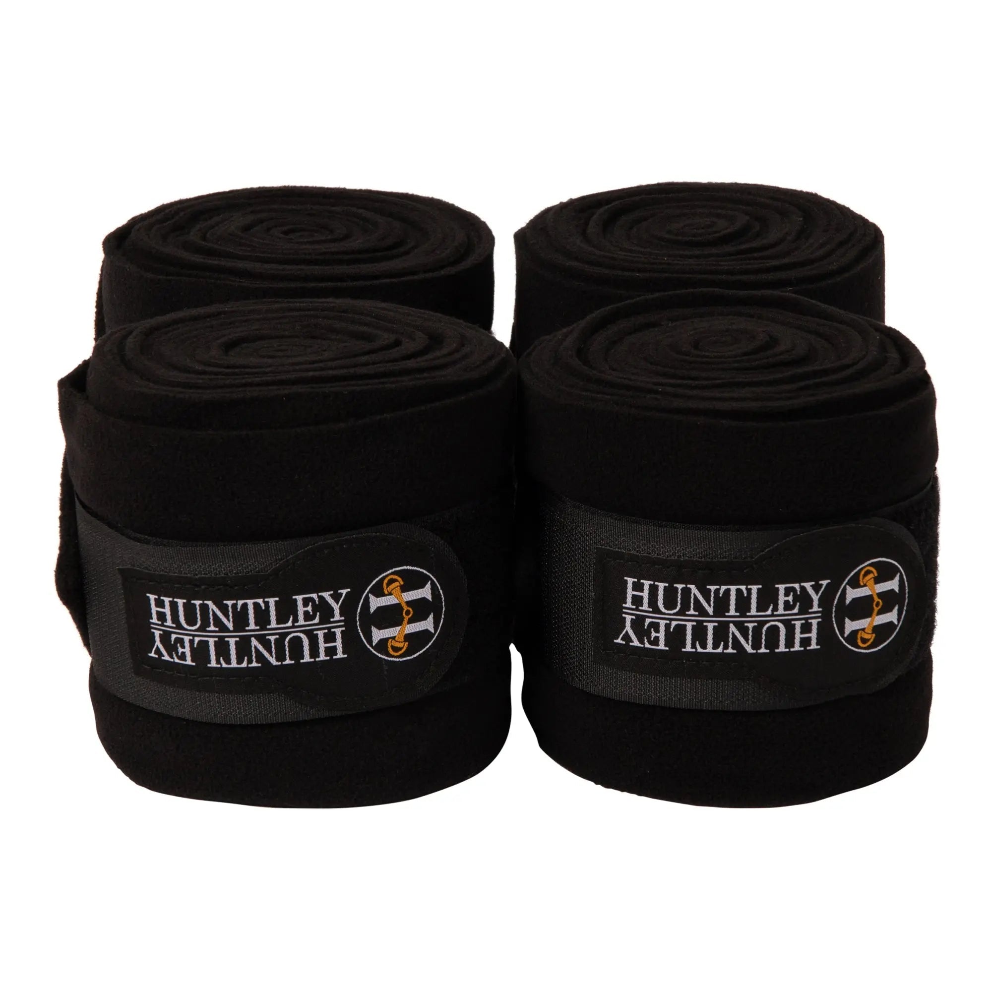 Huntley Equestrian Polo Fleece Wraps, Set of 4, Black
