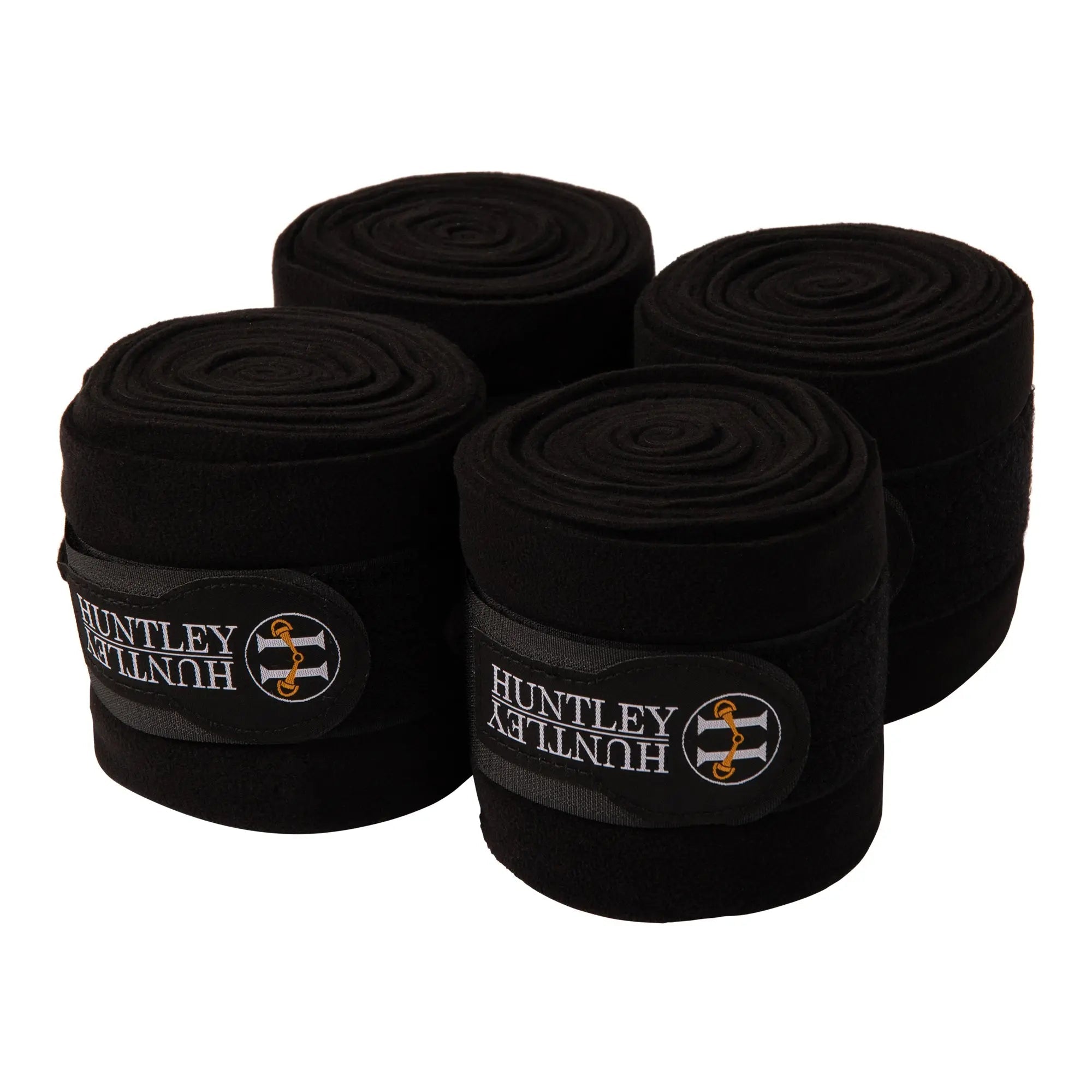 Huntley Equestrian Polo Fleece Wraps, Set of 4, Black