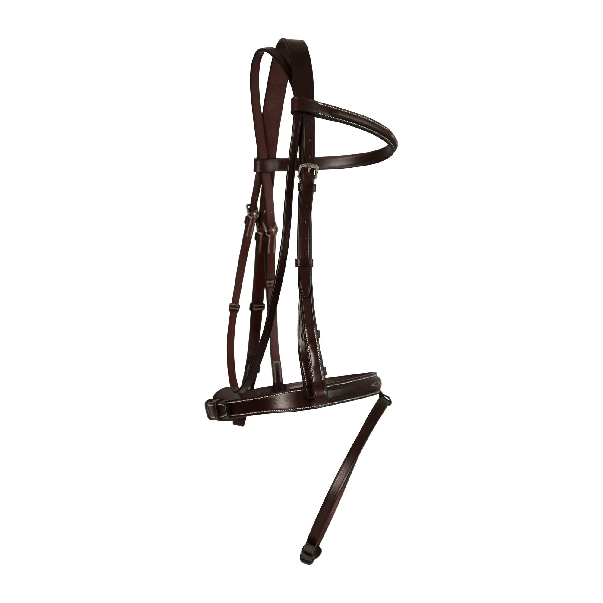 Huntley Equestrian Sedgwick Fancy Stitched Fixed Flash Noseband Bridle With Reins