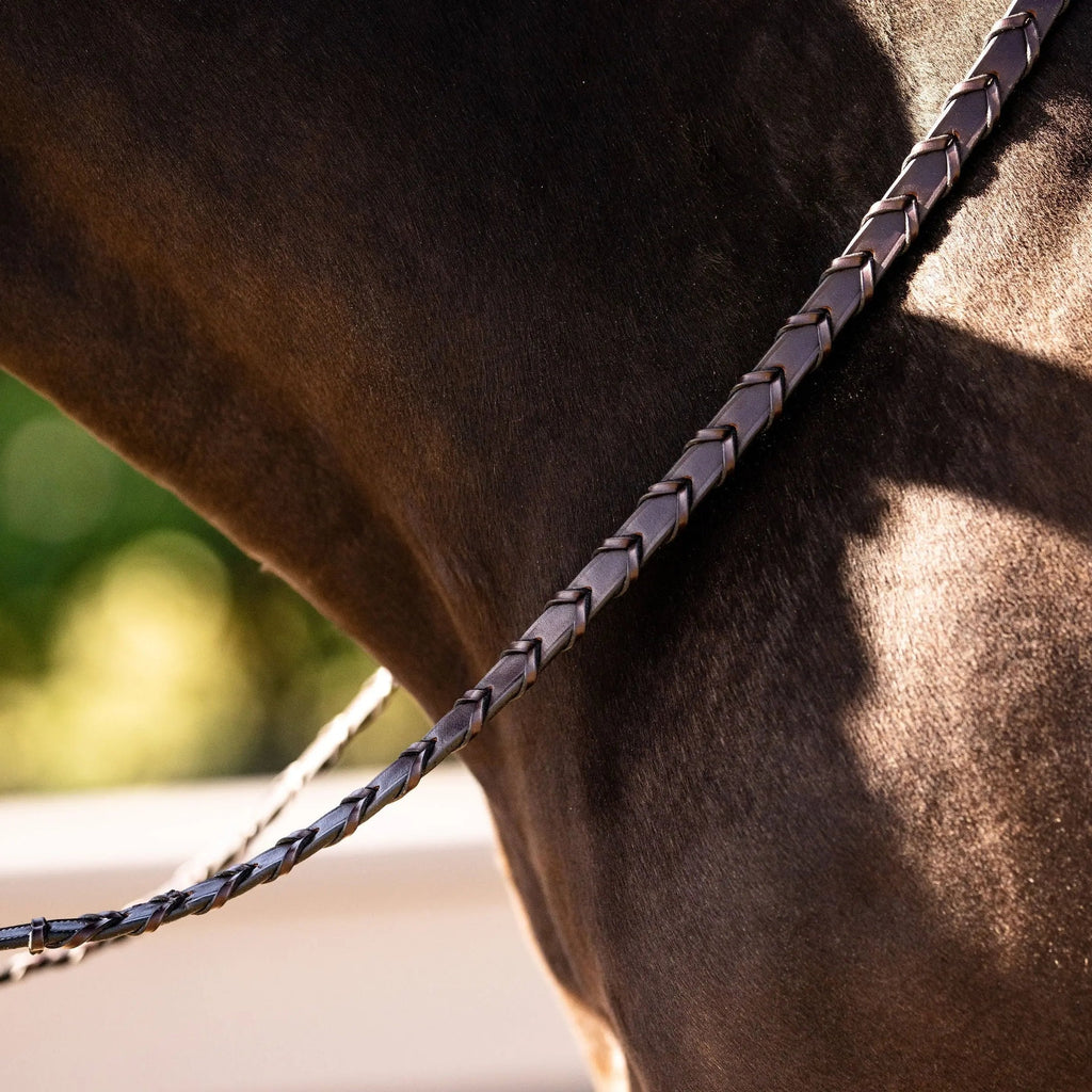 Huntley Equestrian Sedgwick Fancy Stitched Square Raised Laced Reins
