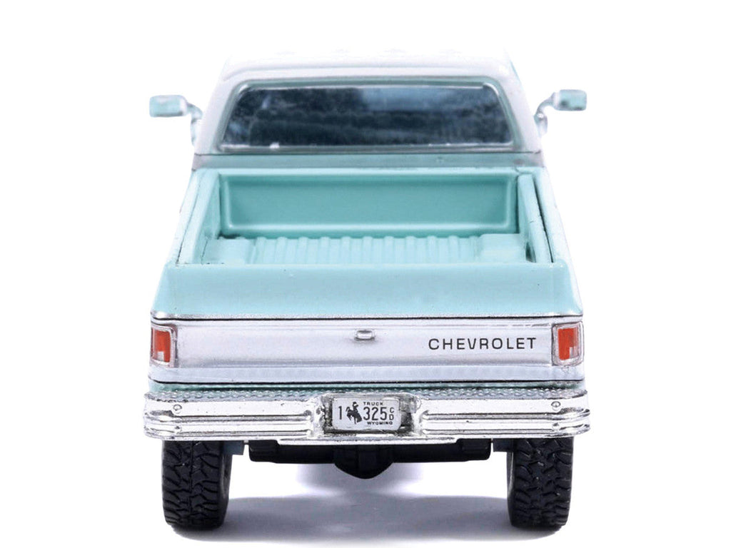 1978 Chevrolet Silverado K30 Crew Cab Pickup Truck Light Blue and White with Blue Interior 1/64 Diecast Model by IXO Models