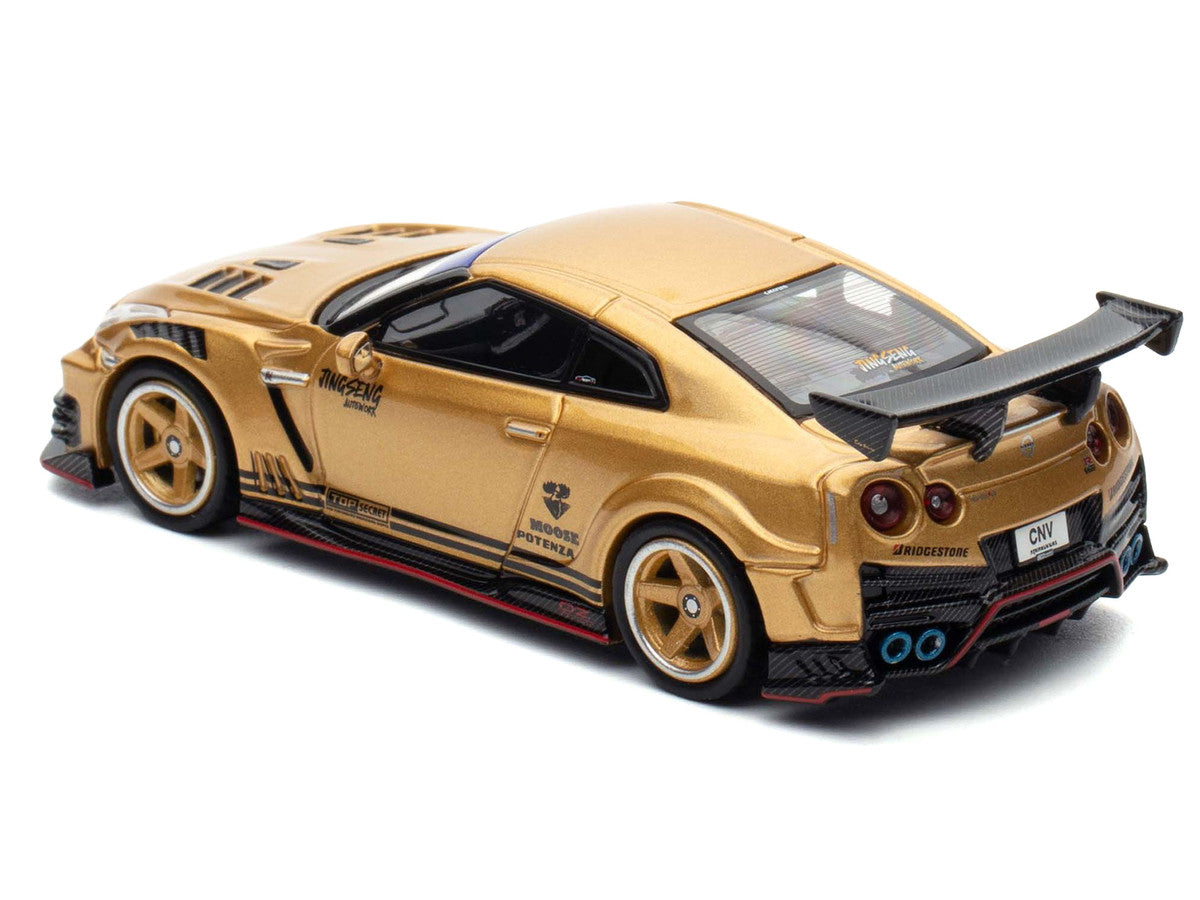 Nissan GT-R (R35) Top Secret Thailand RHD (Right Hand Drive) Gold Metallic "Thailand Diecast Expo 2025 Event Edition" 1/64 Diecast Model Car by Inno Models