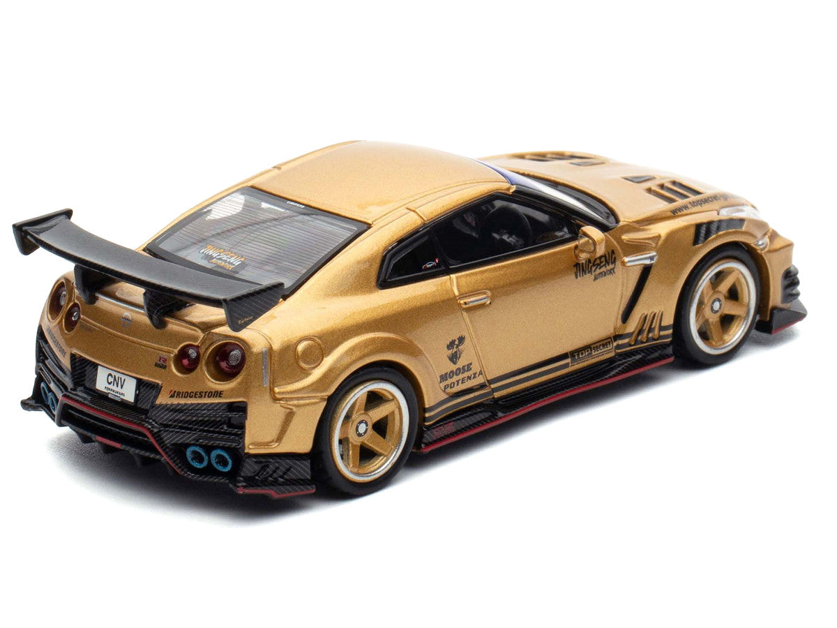 Nissan GT-R (R35) Top Secret Thailand RHD (Right Hand Drive) Gold Metallic "Thailand Diecast Expo 2025 Event Edition" 1/64 Diecast Model Car by Inno Models
