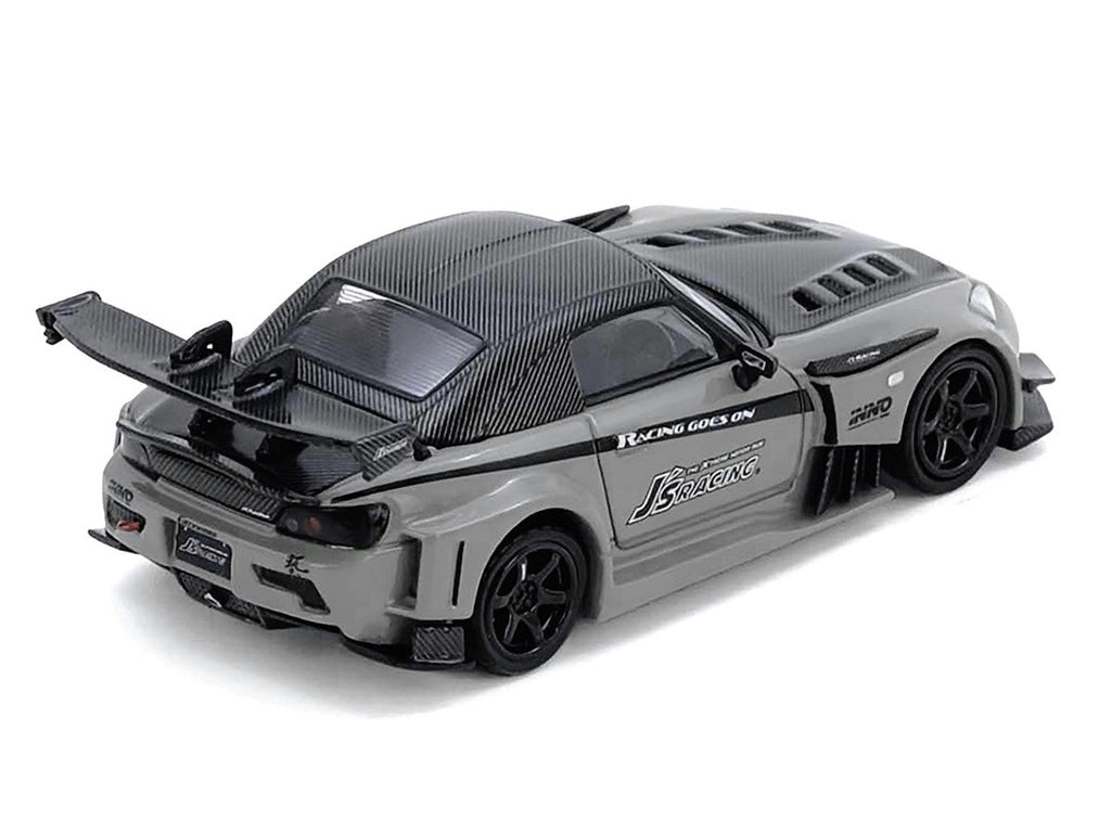 Honda S2000 RHD (Right Hand Drive) "J's Racing" Gray with Carbon Hood and Top "Hong Kong Toycar Salon 2025 Event Edition" 1/64 Diecast Model Car by Inno Models