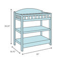 Modern White Wooden Baby Changing Table with Safety Rail Pad and Strap