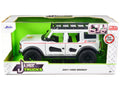 2021 Ford Bronco White with Red Stripes and Roof Rack "Yokohama Tires" "Just Trucks" Series 1/24 Diecast Model Car by Jada