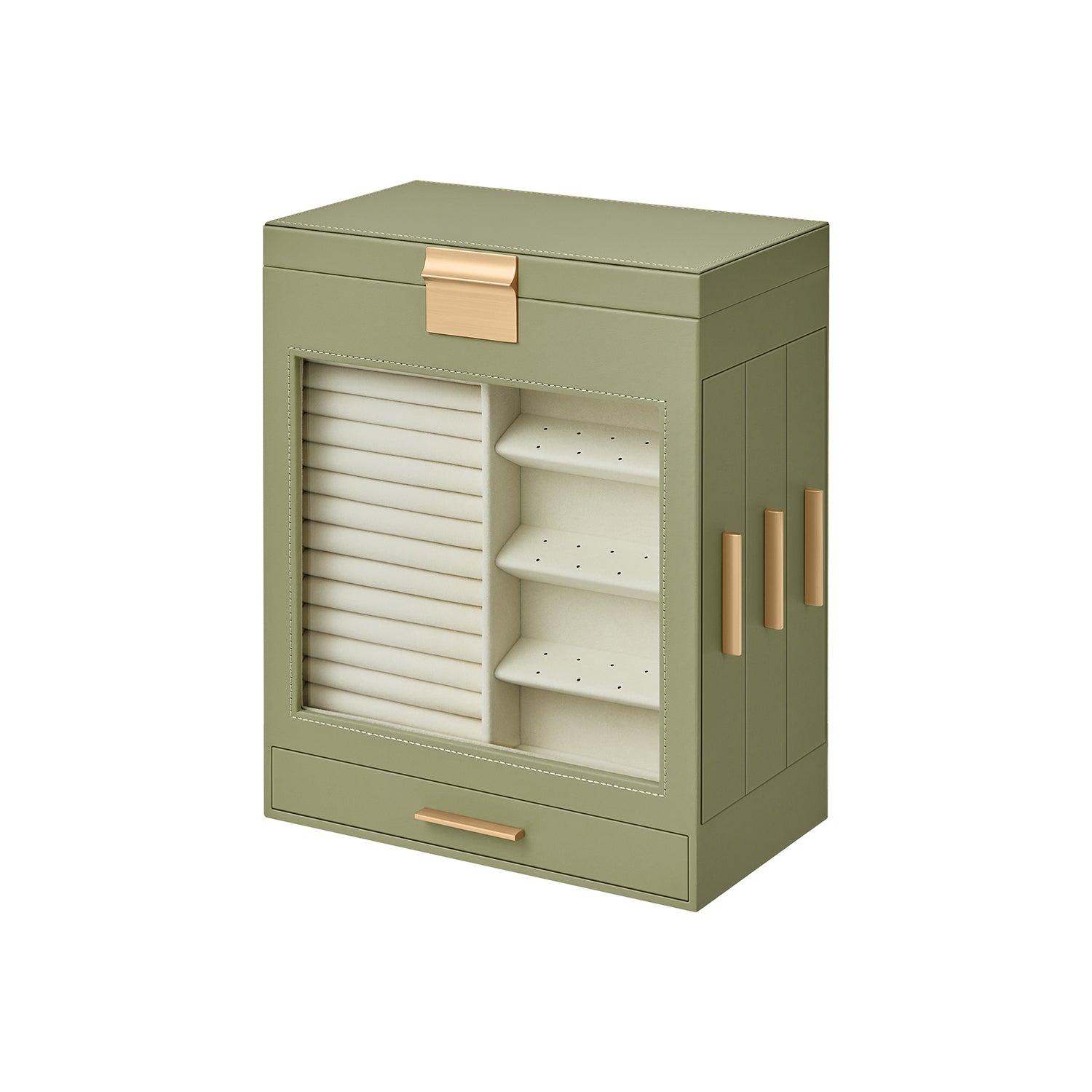 5-Layer Jewelry Organizer with 3 Side Drawers