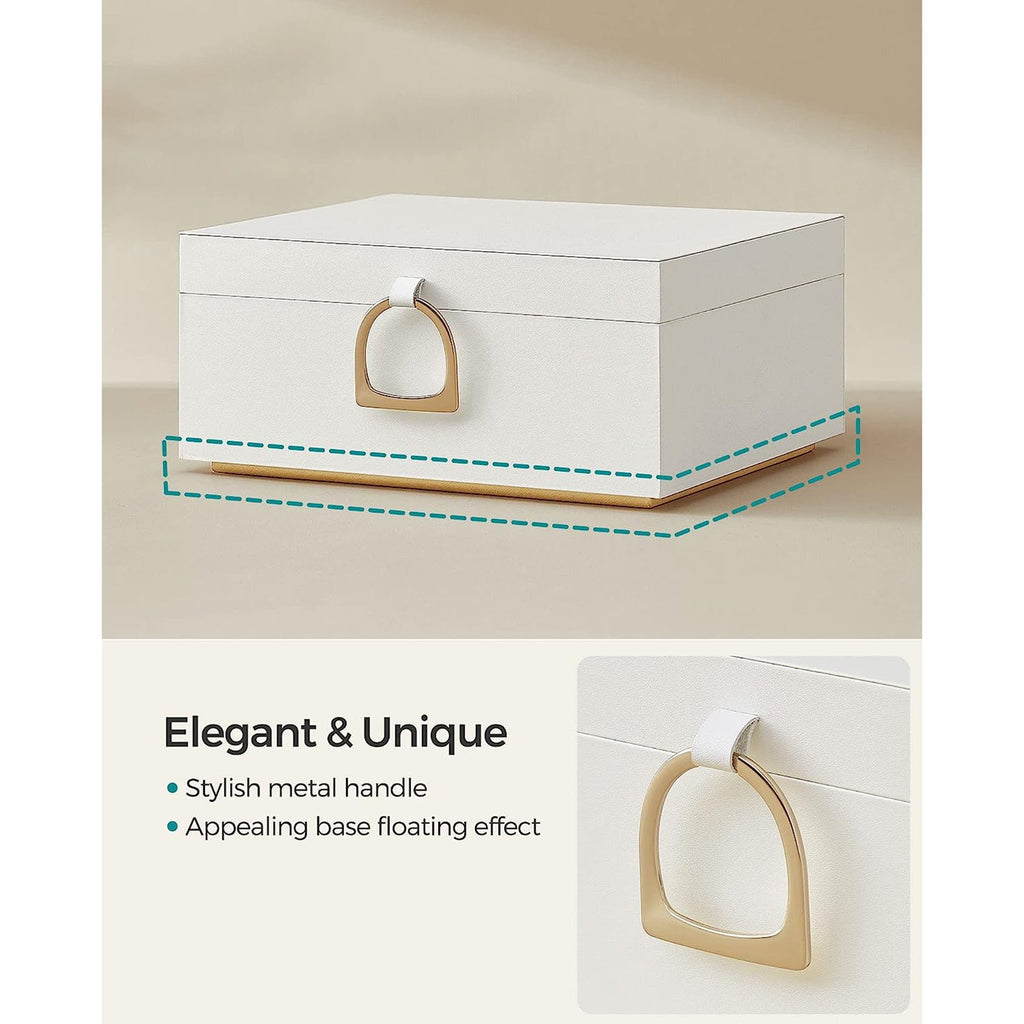 2-Layer Jewelry Box with Handle and Removable Jewelry Tray