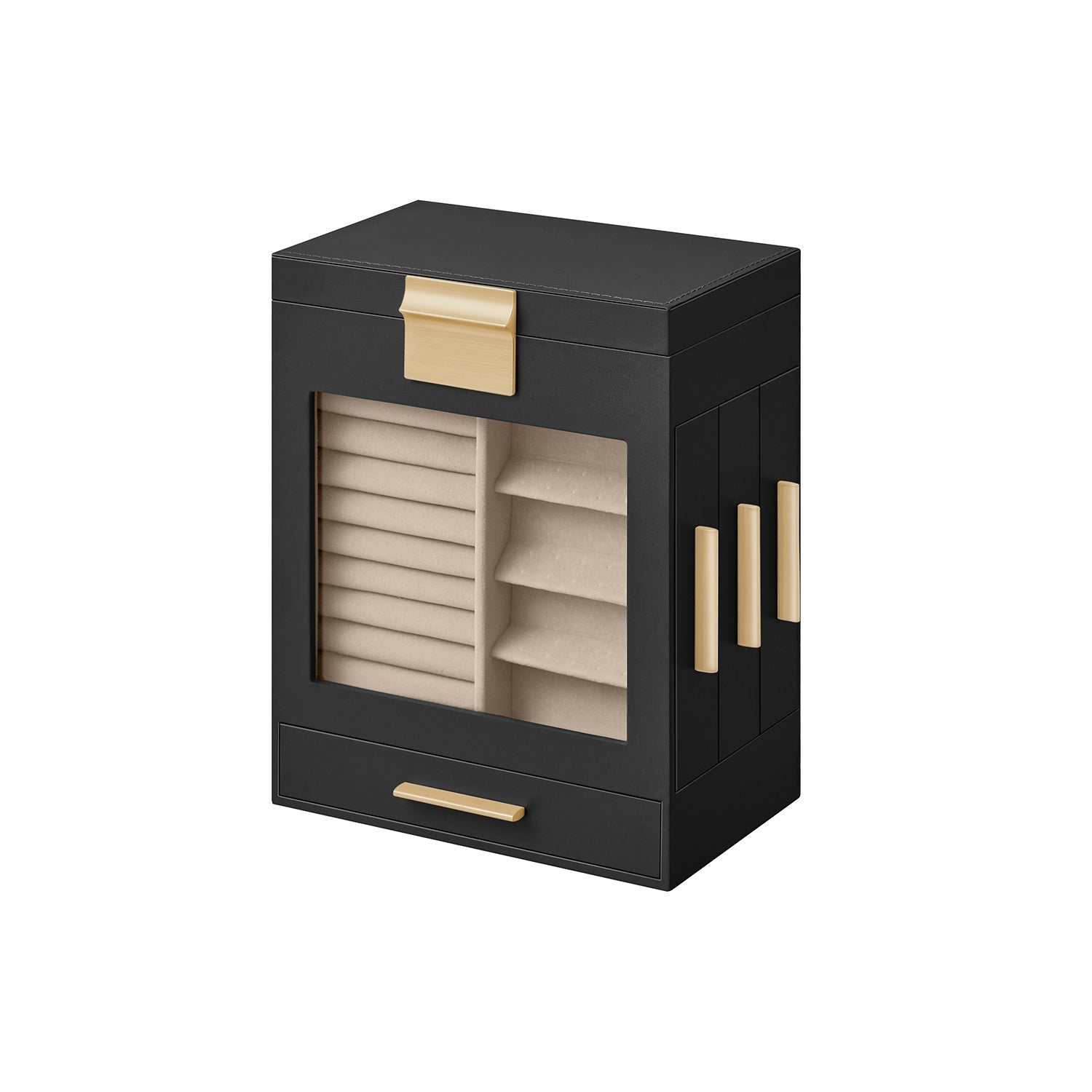 5-Layer Jewelry Organizer with 3 Side Drawers